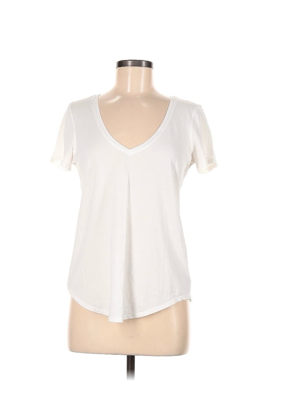 lululemon athletica White V-Neck Short Sleeve Tee